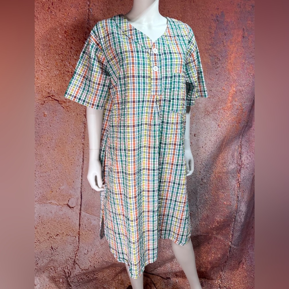 NWOT Large Plaid Vermont Country Store Cotton Nightgown